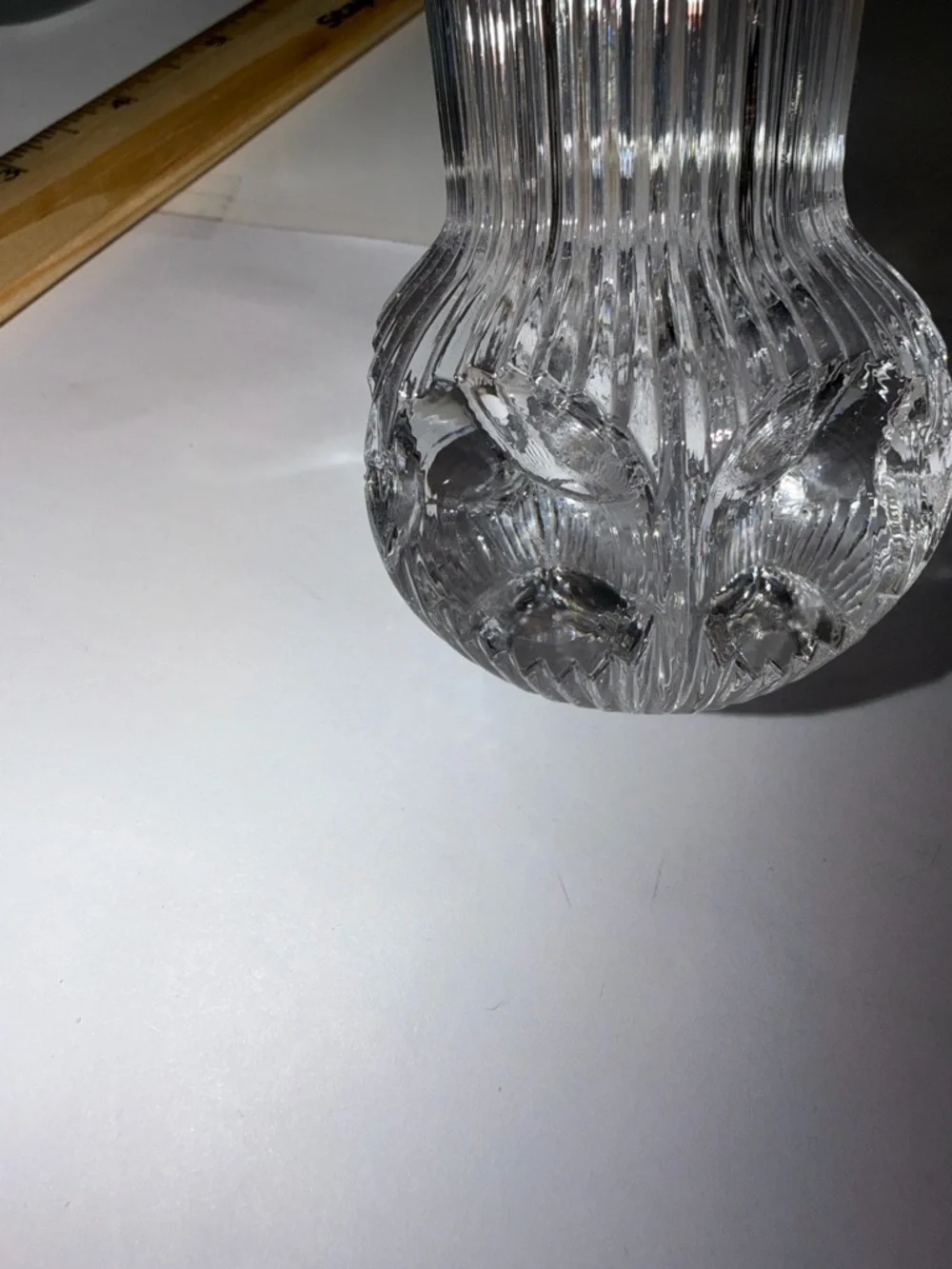 Vintage Clear Pressed Glass Bud Vase - Fluted Ribbed Design - 4.75